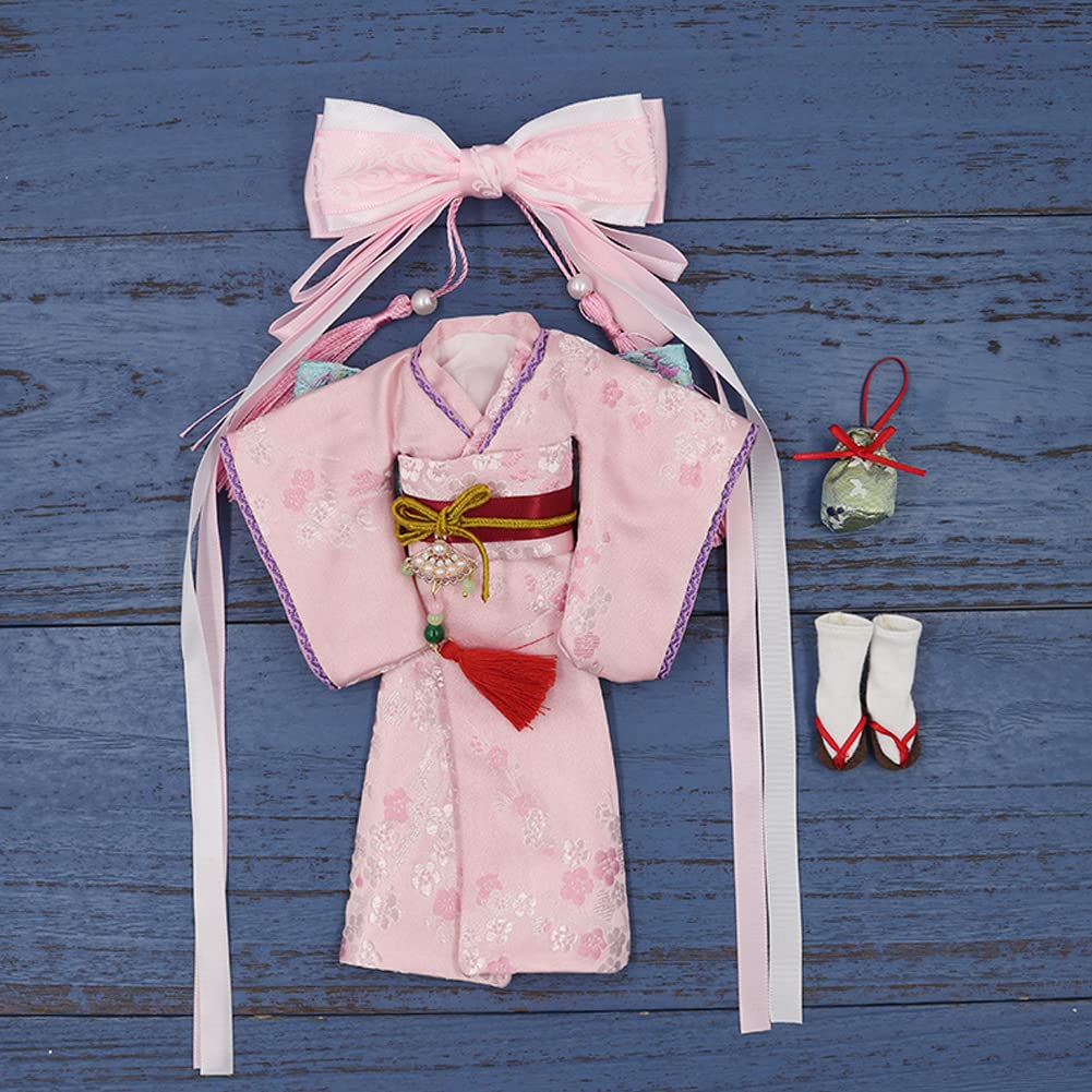 Rakulifey Blythe Japanese with Hair Neo Blythe Outfit Obitsu 24 Compatible Clothes, Clothes, Accessories, Set, Outfit, Pink,
