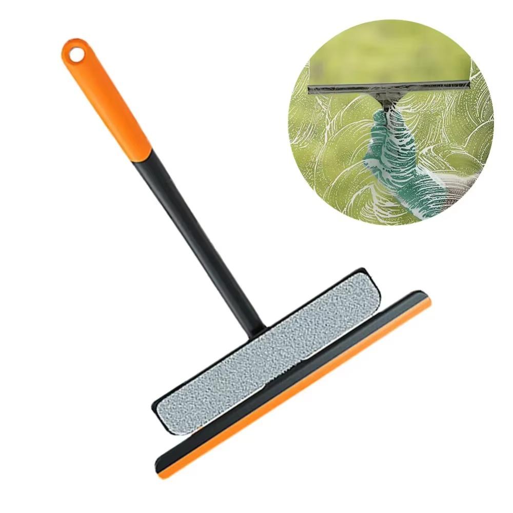 Wall-mounted Window Cleaner Wiper 3in1 Glass Scrub Scraping  Home Washing Tool
