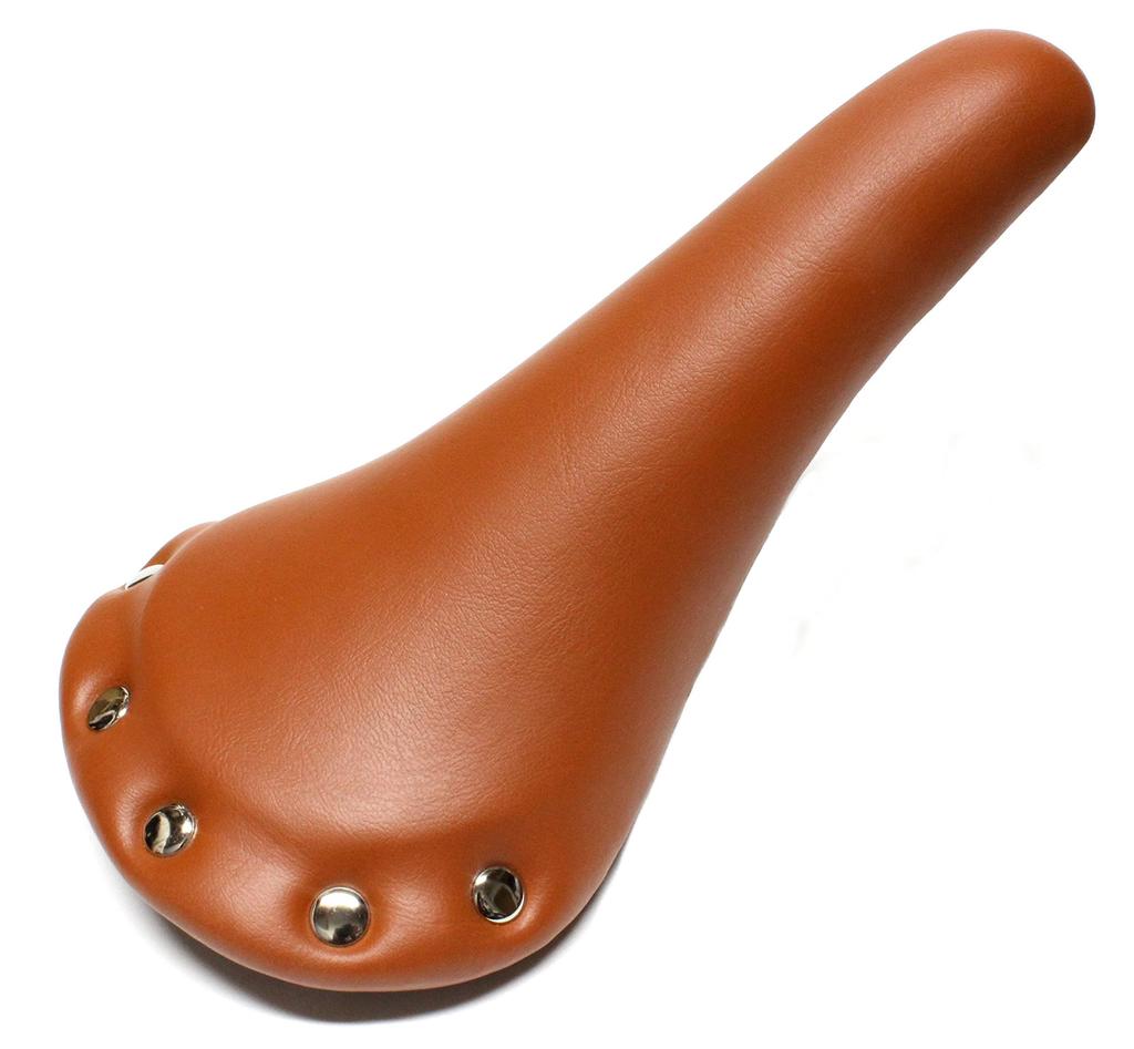 Road Sports Bicycle Saddle City Bike with Classic Style Studs, (Brown)