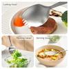 Long Handle Kitchen Spoon Fork Stainless Steel Serving Soup Spoon Integrated Spoon Fork  for Home