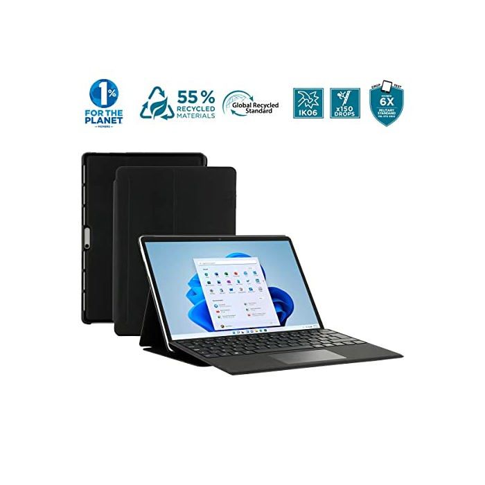 Økologisk deksel - MOBILIS - Surface Pro 8 13'' - Støtsikkert - Smart klaff - Svart