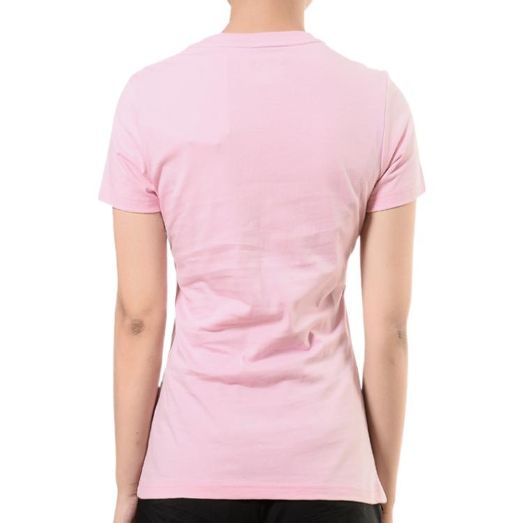 Adidas Letter Logo Print Loose Sports Crew Neck Short Sleeve T-Shirt Women Tops Pink DW7945