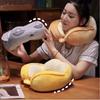 Cute Animal Design U Shaped Pillow Soft Plush Cartoon Travel Neck Cushion For Sleeping