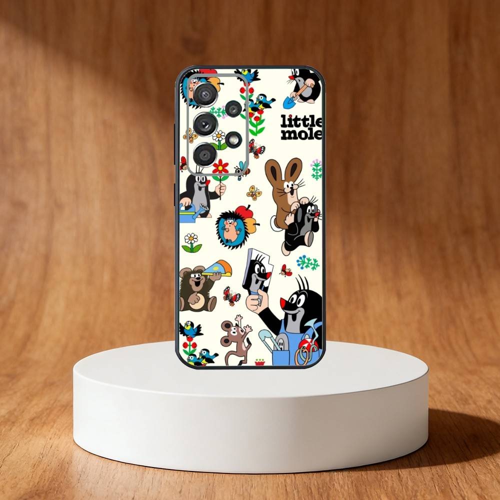

Cartoon L-Little Mole Phone Case For Samsung S25,S24,S21,S22,S23,S30,Ultra,S20,Plus,Fe,Note,10,9,5G Black Cover Samsung S22ULTRA5G