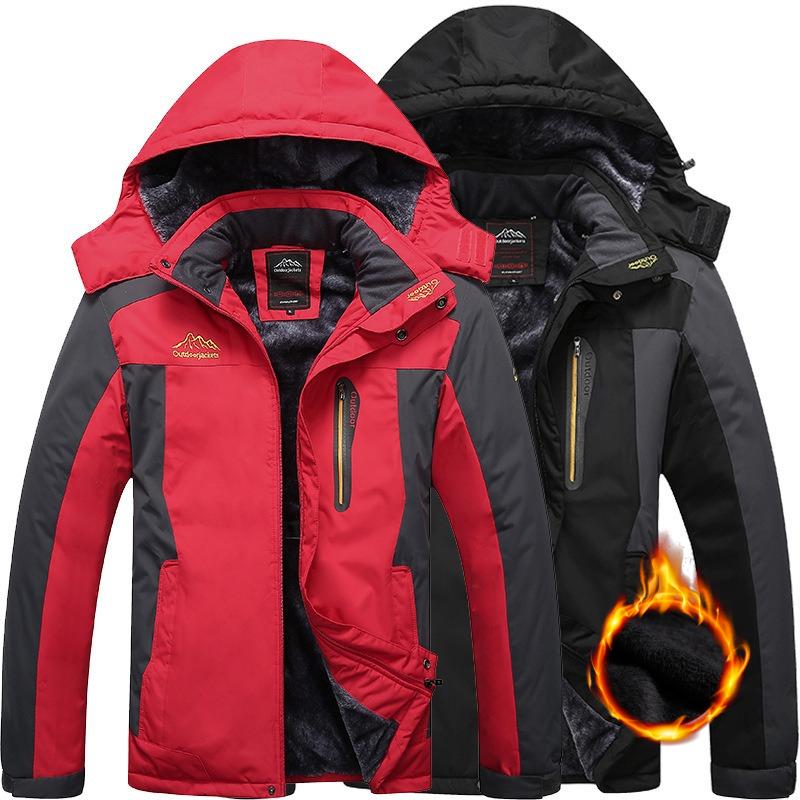 Men's Winter Jacket Cotton Coat Plus Velvet Thick Coat Cold-proof Work Clothes Plus Size