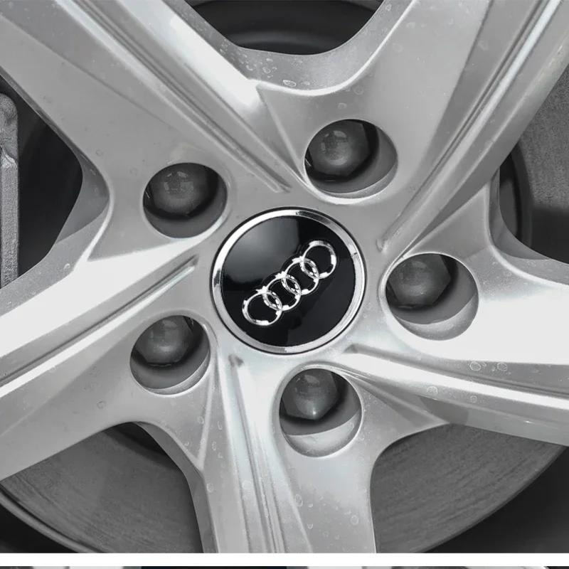 For Audi A360/61/68/69mm Car Wheel Center Hub Cap Rim Cover Car Goods For Audi B7 B5 B6 B8 B9 8P A3 A4 A5 A6 A7 A8 TT Q3 Q5 Q7 Q8 A1 8V 8L