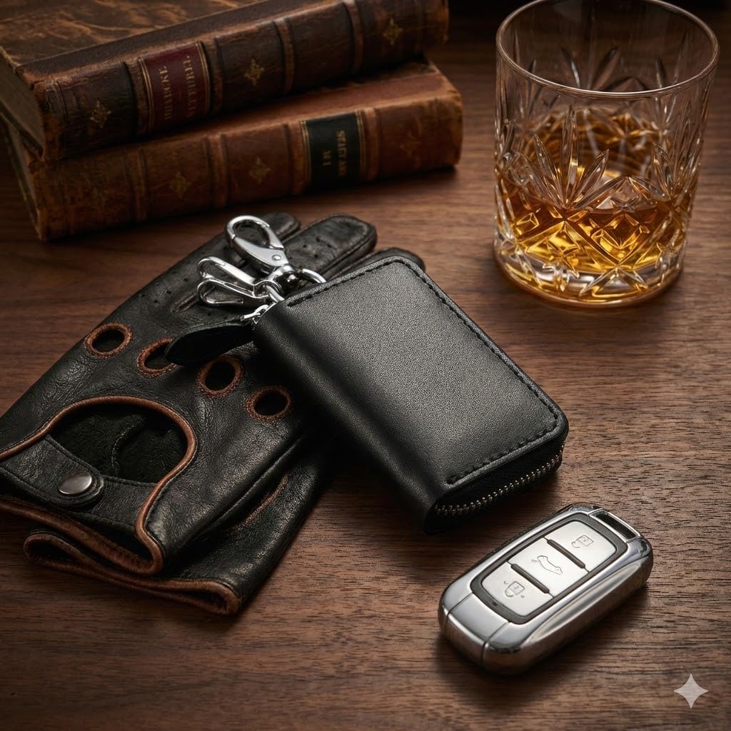 Tochigi Leather Smart Key Case Key Holder Key Holder Car Smart Key Made in Japan (Black)