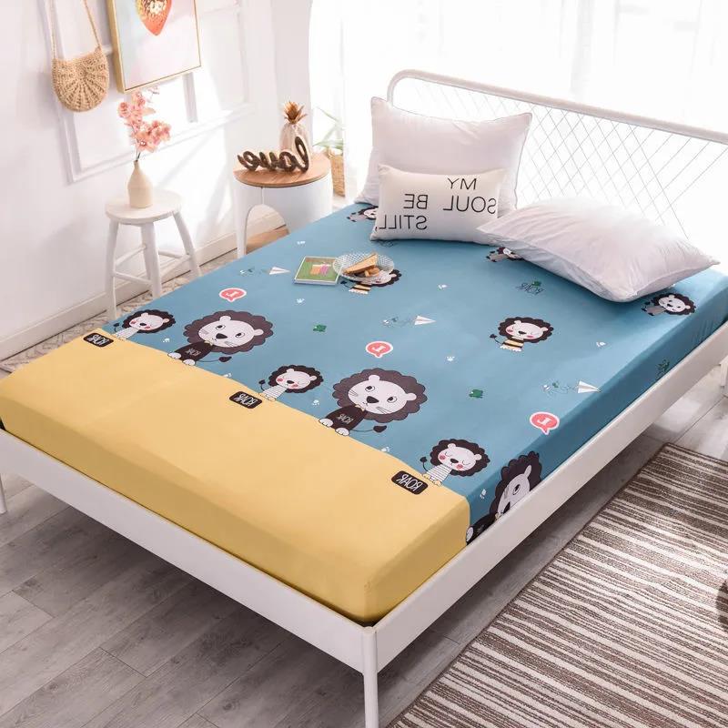 Betten Dreiteiliger Kissenbezug aus reiner Baumwolle 1,5 Meter 1,8 Bettschutzmatte Staubdichter Bettbezug