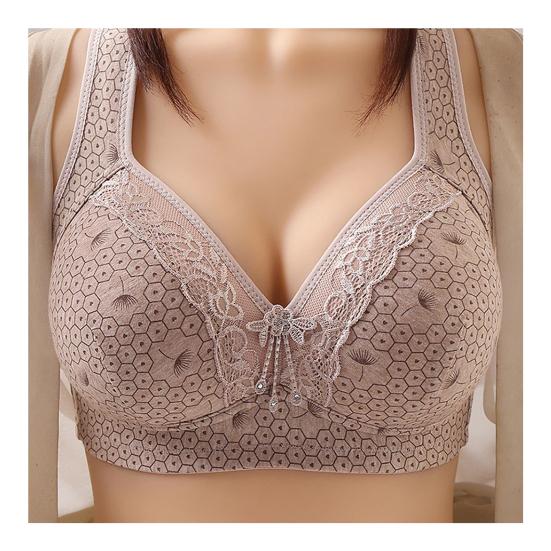 Women Bra Lace Seamless Wide Elastic Strap Solid Color Shockproof Push-up Anti-snagging Mesh Wireless Seamless Yoga Daily Bra