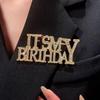 Colorful Alphabet Diamond Brooch Pin - Unisex Birthday Fashion Accessory