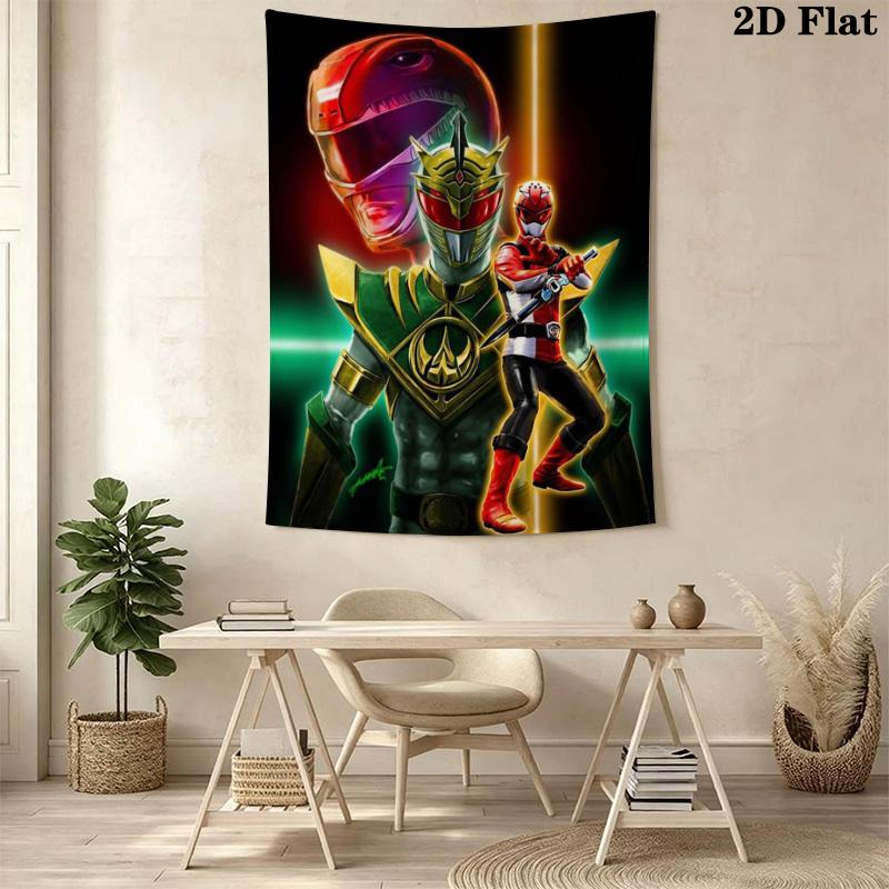 Power Rangers 2D Flat Adventure Tapestry Tapestry Background Cloth Wallmounted Atmospheric Background Cloth Work Of Art Wall Covering Decoration