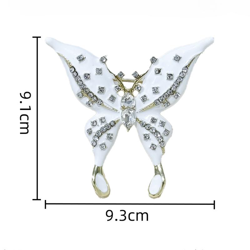 Stylish and Simple Animal Brooch, High-end Sense Inlaid with Rhinestones, Dripping Oil, Butterfly Corsage Women's Clothing with Light