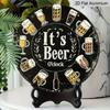 2D Flat, 1pc Round Aluminum "It's Beer O'clock" Sign, Vintage Retro Beer Glass Clock Wall Decor, Lightweight Hanging Signs - Waterproof & Durable