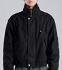 Knopf Seoul Crop Schwere Boa Zwei-Wege Arbeitsjacke (Schwarz)