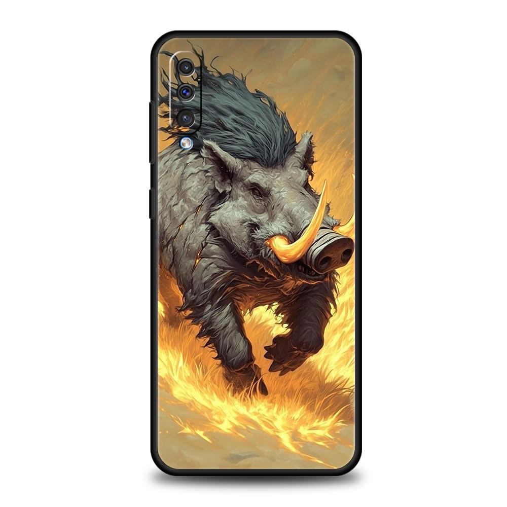 Wild Boar Phone Case for Samsung Galaxy A56 A36 A26 A16 A34 A24 A42 A22 A20 A12 A40 A30 A10 5G Soft TPU Cover Shell Fundas Capas