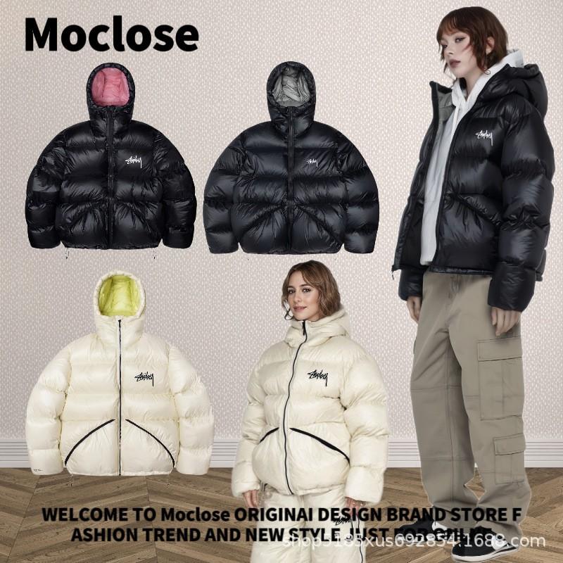 Moclose American Street Winter Down Puffer Jacket Loose Fit Warm Solid Color Couple Coat