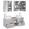 5 Piece Bathroom Furniture Set In Concrete Grey Engineered Wood and Glass