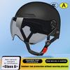 1 Piece 3C Certified Men'S And Women'S Adult Cartoon Electric Bicycle Motorcycle Half Helmet With Goggles Bicycle Safety Helmet