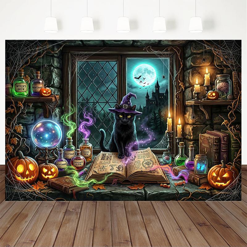 Mocsicka Magic House Background For Photographs Halloween Pumpkin Party Backdrop Birthday Decoration Photo Studio Shooting Props