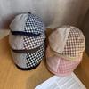 Color Grid Solid Vintage Beret Women Adjustable Fit Sunshade All Cap Seasons