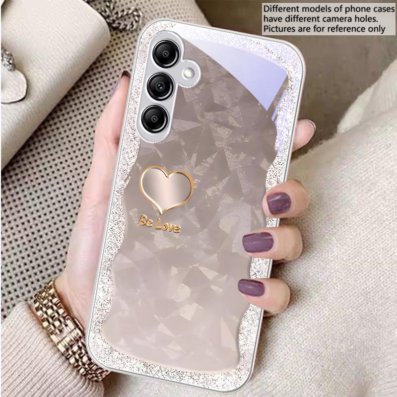 Gradient Purple Heart For Samsung A 20 30 22 23 24 25 26 31 32 33 34 35 42 50 51 52 53 54 55 56 70 71 72 73 5G glass phone case