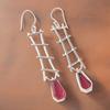 Pink Tourmaline Gemstone 925 Sterling Silver Jewelry Handcrafted Earrings 3.33" EE-133-8