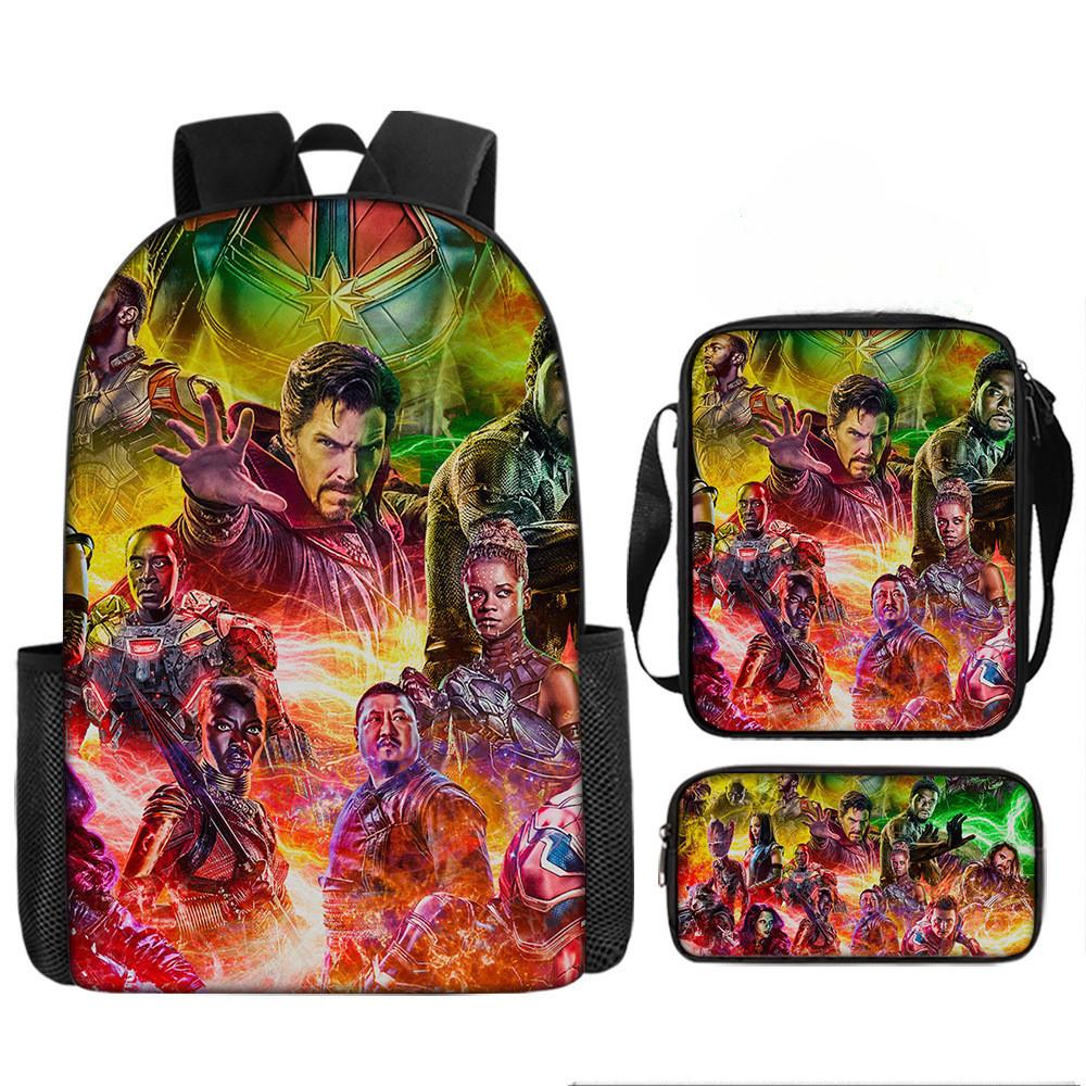 Printed Avengers The Backpack Set Oxford Fabric Pencil Case Essentials School