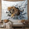 1pcs Leopard Tapestry Stunning Cheetah Bursting Wall Illusion Wall Hanging Bold Aesthetic Decor Suitable Offices Bars Party
