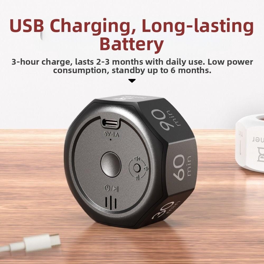 Octagon Automatic Rotating Timer 1/3/5/15/30/60/90min Pomodoro Timer for Kids Studying