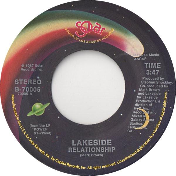 

7inch Record LAKESIDE - Relationship B70005 Solar 1987 US Soul/Funk Used