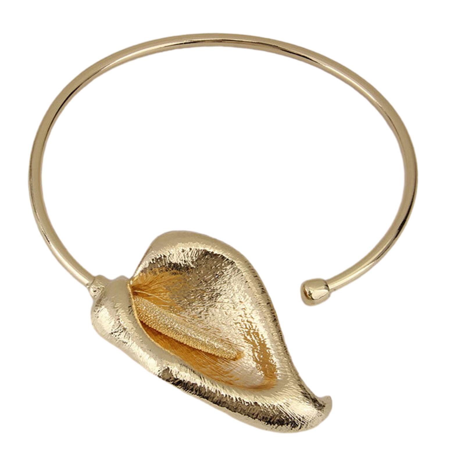 

Elegant Metal Choker Necklace Adornment Vintage Metal Flower Shape Necklace Elegant Floral Open Choker Party Accessories