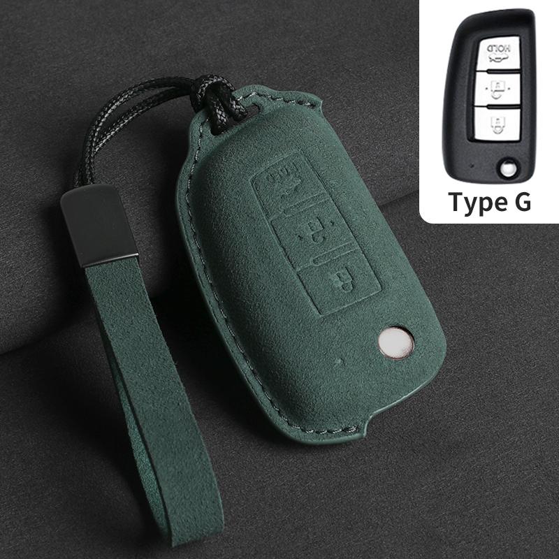 Suede Leather Car Key Case Cover Key Bag For Nissan Qashqai J11 X-Trail X Trail T32 Juke Tiida Micra Murano Pulsar Altima Maxim