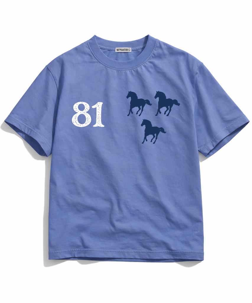 NP STUDIO 81 Logo Oversized Short Sleeve T-Shirt [ Dust Blue ]