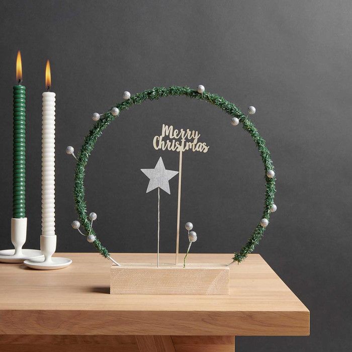 24 baies argentées à paillettes 8 cm