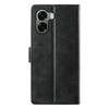 Phone Case For Oppo A6x 5G / A6x 4G Stand Wallet Calf Texture PU Leather Flip Phone Cover with Wrist Strap