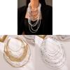 Geometric Long Chain Necklace For Women With Metal Pendant And Trendy Style