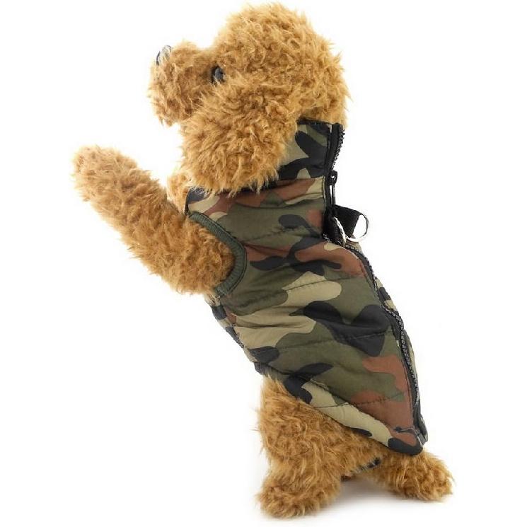 SMALLLEE_LUCKY_STORE New Various Pet Cat Dog Soft Padded Vest Harness Small Dog Clothes Green Camouflage M, Model:BFL049-Green-M