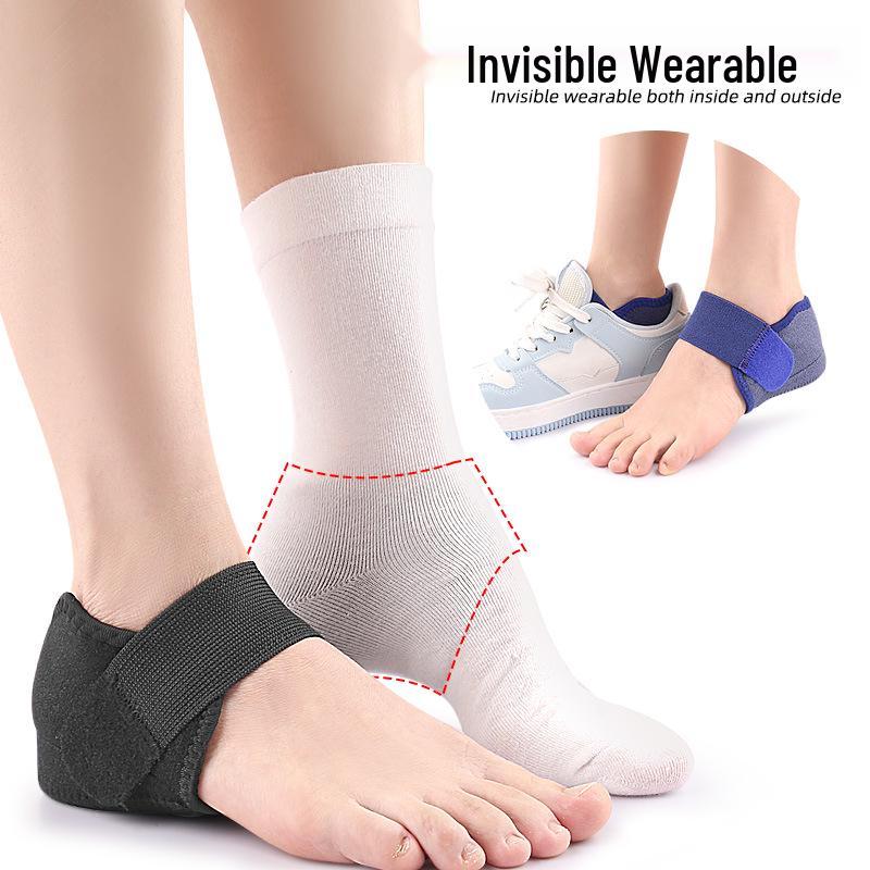 Shock-Absorbing Height-Boosting Velcro Silicone Heel Sleeve Pad