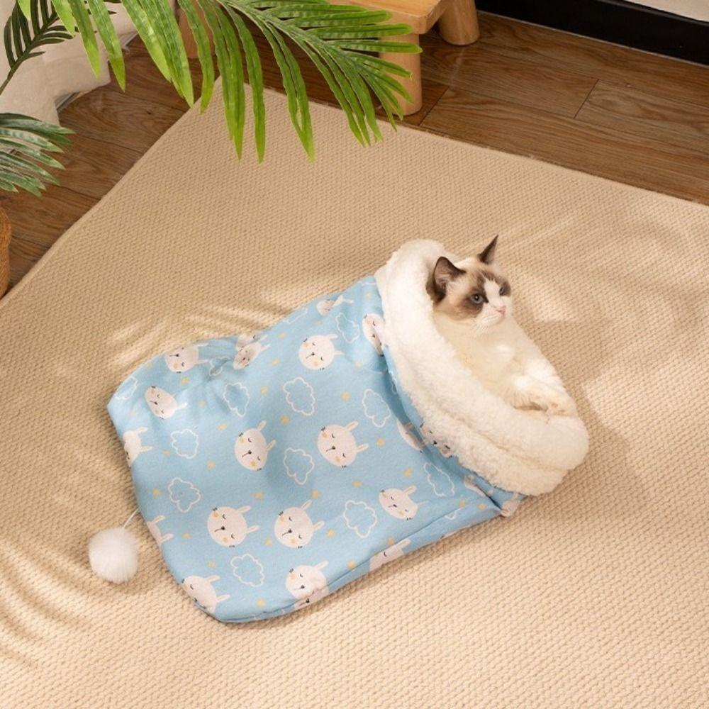 Pocket Type Cat Sleeping Bag Plush Kitten Quilt Bed Pet Supplies Cat Nest  Winter