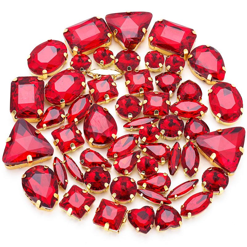 50 Perle di Cristallo a Griffa Singola da Cucire a Mano Trapanino Accessori Fai da Te per Abbigliamento Accessori Matrimonio Trapanino a Griffa da Cucire a Mano con Fori Perline Strass da Cucire