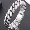 Vintage Schwarzes Cuban Link Kettenarmband für Herren 19 mm Breite Edelstahl Herrenarmband Modeschmuck-Accessoire für Männer