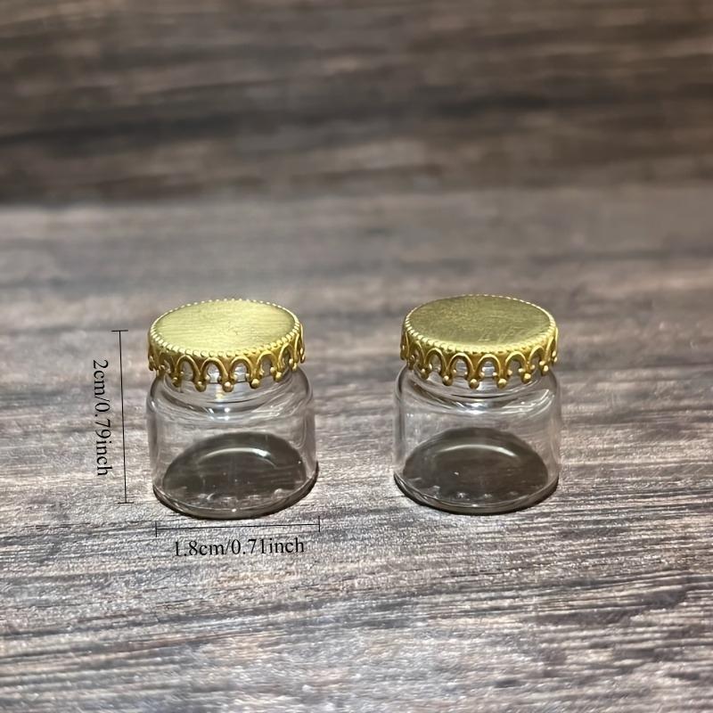 Glass Bottle Miniatures-Cute and Exquisite Miniature Kitchen Model with Golden Caps, DIY Accessories and Craft Project Supplies.