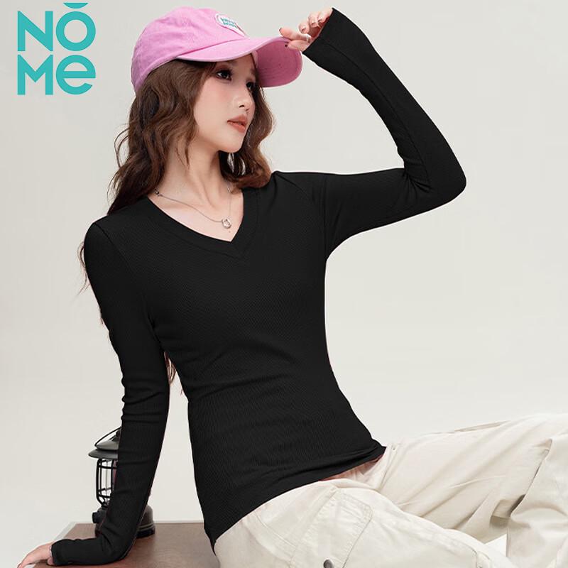 NOME Women's Slim-Fit V-Neck Long Sleeve T-Shirt