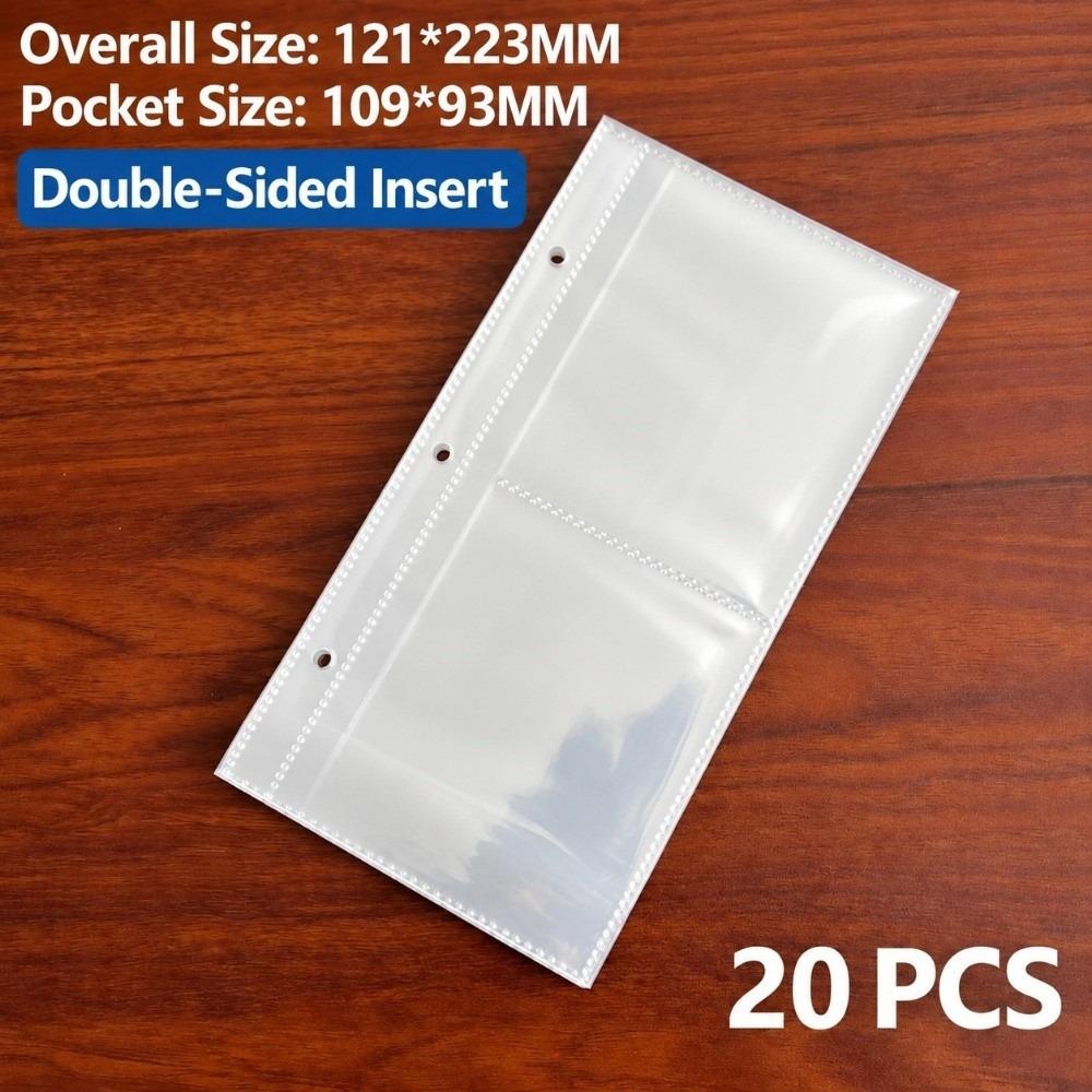 Water Resistant A6 Card Sleeves Double Sided 3 Holes Binder Insert Transparent Card Page Card Collection
