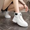 New autumn and winter high-top women's shoes with velvet cotton shoes to keep warm velvet thick soles increase the height of students