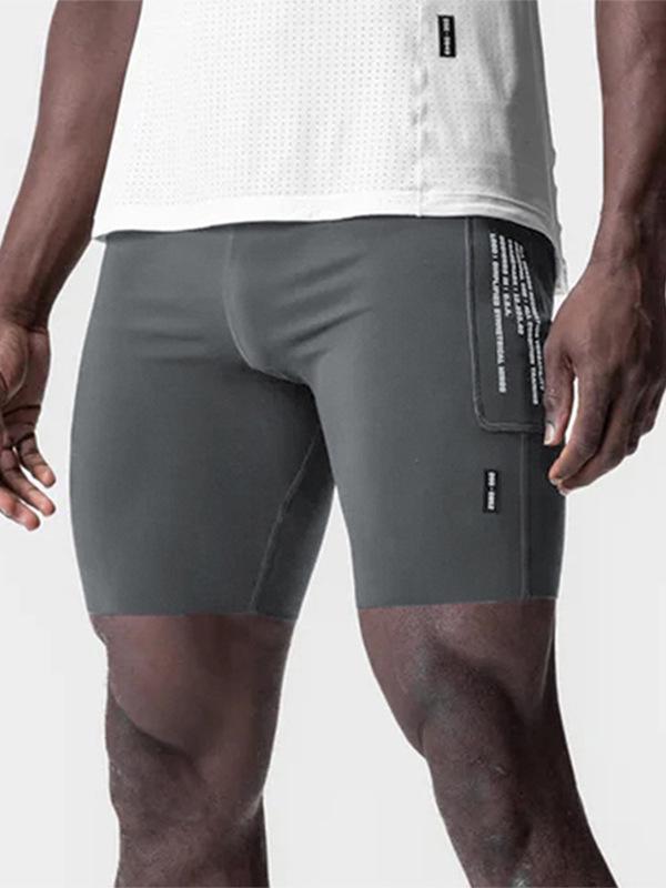 Men's Outdoor Quick-Dry Elastic Training Shorts with Reflective Details