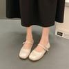 Fashion 2025 NEW Fashionable and Simple Soft Lightweight Leather Women's Shoes Flat Bottom Round Toe Retro Flats Summer Shoes