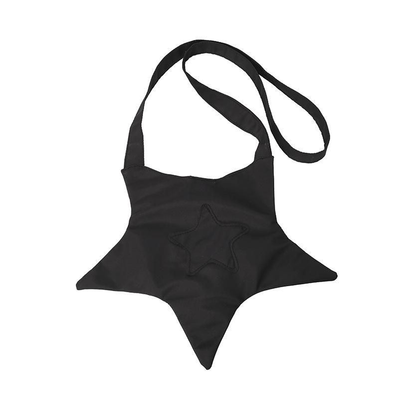 

Нишевый дизайн холщовая сумка со звездами модная кроссбоди на плечо тканевая сумка летняя парная сумка для девушки однотонная чёрный