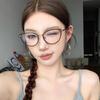 Internet celebrity European and American style cat glasses frame women's fashion light luxury anti-blue glasses ultra-light myopia glasses frame