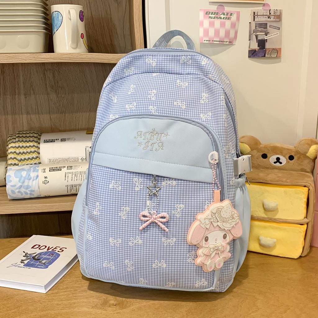 Schoolbag for High-aesthetic Campus Middle School Students, Japanese Style INS Cute Multi-compartment Backpack for Grades 1-1